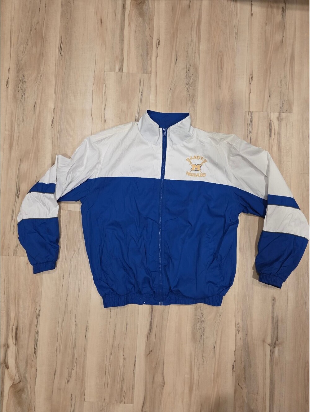 Tonix Lady Indians Blue and White Track Jacket Size L